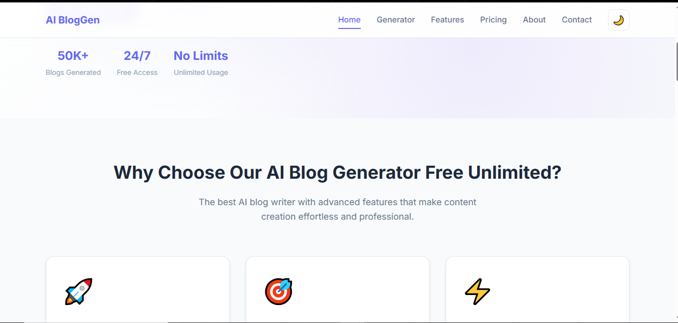 AI Blog Generator Screenshot